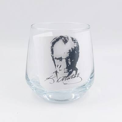 ATATÜRK PORTRE-VİSKİ BARDAĞI - ŞEFFAF - 1