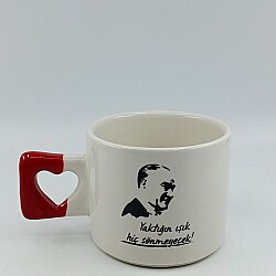 ATATÜRK YAKTIĞIN IŞIK-KALP KUPA - KIRMIZI SAP - 