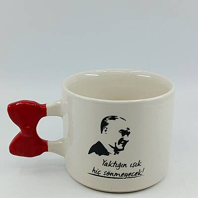 ATATÜRK YAKTIĞIN IŞIK-KURDELE KUPA - KIRMIZI SAP - 1