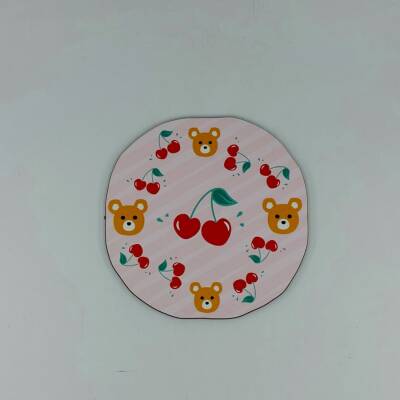 AYI KİRAZ-AHŞAP BARDAK ALTLIĞI - TEKLİ - 1