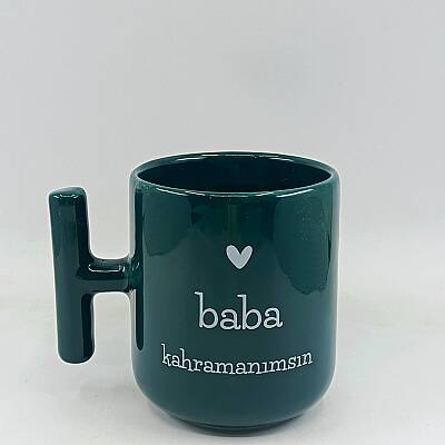 BABA KAHRAMANIMSIN-KAMPANYALI KUPA - YEŞİL SAP YEŞİL GÖVDE BÜYÜK T KUPA - 1