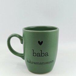 BABA KAHRAMANIMSIN-OVAL KUPA - YEŞİL SAP YEŞİL GÖVDE YEŞİL İÇ - 