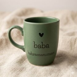 BABA KAHRAMANIMSIN-OVAL KUPA - YEŞİL SAP YEŞİL GÖVDE YEŞİL İÇ - 