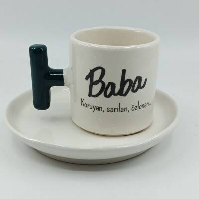 BABA-T TÜRK KAHVESİ FİNCANI - YEŞİL SAP - 1