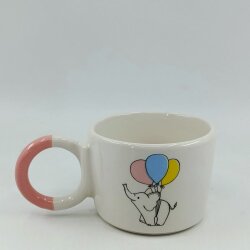 BALONLU FİL-DÜĞÜM KUPA - PEMBE SAP - 