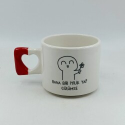 BANA BİR İYİLİK YAP-KALP KUPA - KIRMIZI SAP - 