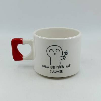 BANA BİR İYİLİK YAP-KALP KUPA - KIRMIZI SAP - 1
