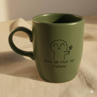 BANA BİR İYİLİK YAP-OVAL KUPA - YEŞİL SAP YEŞİL GÖVDE YEŞİL İÇ - 1