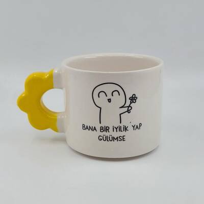 BANA BİR İYİLİK YAP-PAPATYA KUPA - SARI SAP - 1