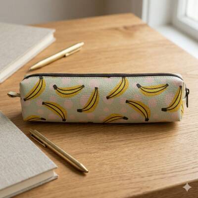BANANA PATTERN-DERİ KALEM KUTU - TEKLİ - 1