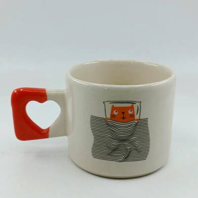 BATTANİYELİ KEDİ-KALP KUPA - TURUNCU SAP - 1