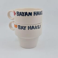 BAY HAKLI & BAYAN HAKLI-İKİLİ ESPRESSO BARDAĞI - TRANSPARAN - 1