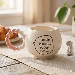 BEDENİM HAKKINDA YORUM YAPMA-BALONCUK KUPA - PEMBE SAP - 