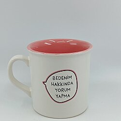 BEDENİM HAKKINDA YORUM YAPMA-İDA KUPA - KREM SAP KREM GÖVDE PEMBE İÇ - 