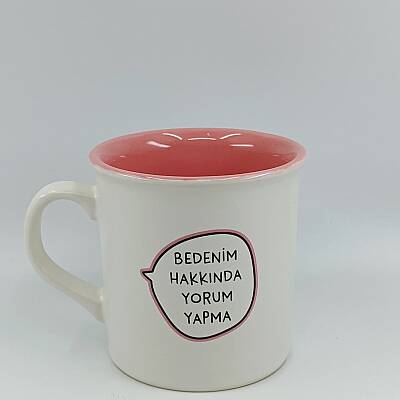 BEDENİM HAKKINDA YORUM YAPMA-İDA KUPA - KREM SAP KREM GÖVDE PEMBE İÇ - 1