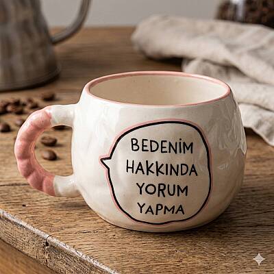 BEDENİM HAKKINDA YORUM YAPMA-TONTİK KUPA - PEMBE SAP - 1