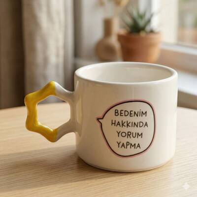 BEDENİM HAKKINDA YORUM YAPMA-YILDIZ KUPA - SARI SAP - 1