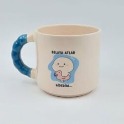 BELAYA ATLAR GİDERİM - BONCUK KUPA - AÇIK MAVİ SAP - 