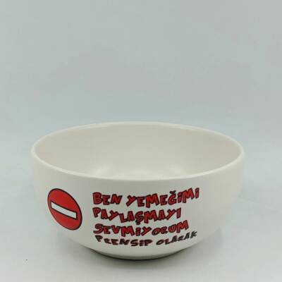 BEN YEMEĞİMİ PAYLAŞMAYI SEVMİYORUM-KASE - TRANSPARAN GÖVDE - 1