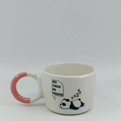 BEN YORGUN BİR PANDAYIM-DÜĞÜM KUPA - PEMBE SAP - 1