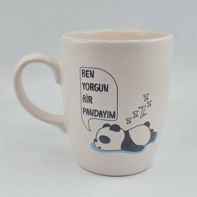 BEN YORGUN BİR PANDAYIM - OVAL KUPA - TRANSPARAN SAP - 1
