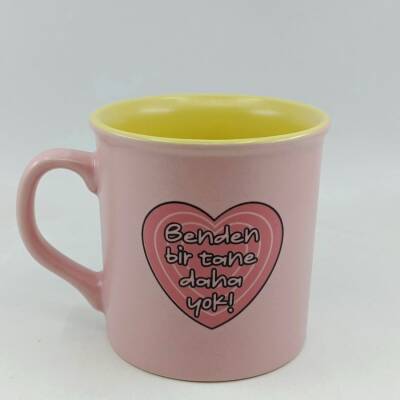 BENDEN BİR TANE DAHA YOK!-İDA KUPA - PEMBE SAP PEMBE GÖVDE SARI İÇ - 1