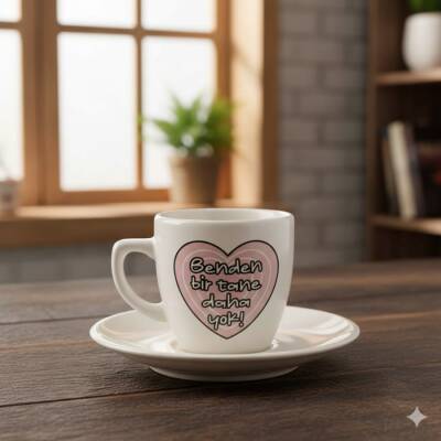 BENDEN BİR TANE DAHA YOK!-KLASİK TÜRK KAHVESİ FİNCANI - TRANSPARAN GÖVDE - 1