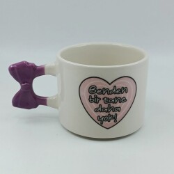 BENDEN BİR TANE DAHA YOK!-KURDELE KUPA - MOR SAP - 