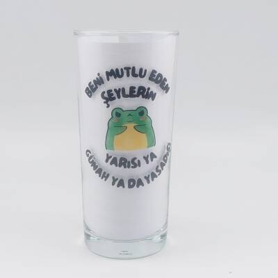BENİ MUTLU EDEN ŞEYLERİN YARISI YA GÜNAH-RAKI BARDAĞI - ŞEFFAF - 1