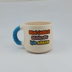 BENİ SADECE DEDİKODU İÇİN - BONCUK KUPA - AÇIK MAVİ SAP - 