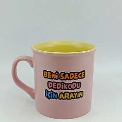 BENİ SADECE DEDİKODU İÇİN-İDA KUPA - PEMBE SAP PEMBE GÖVDE SARII İÇ - 