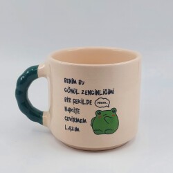 BENİM BU GÖNÜL ZENGİNLİĞİM-BONCUK KUPA - YEŞİL SAP - 