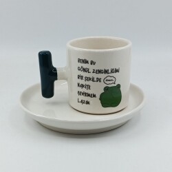 BENİM BU GÖNÜL ZENGİNLİĞİM-T TÜRK KAHVESİ FİNCANI - YEŞİL SAP - 