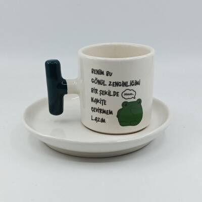 BENİM BU GÖNÜL ZENGİNLİĞİM-T TÜRK KAHVESİ FİNCANI - YEŞİL SAP - 1