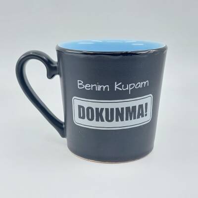 BENİM KUPAM DOKUNMA-İDA KUPA - SİYAH SAP SİYAH GÖVDE MAVİ İÇ - 1