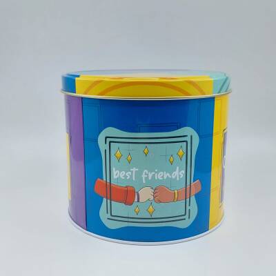 BEST FRİEND FOREVER-SİLİNDİR METAL KUTU KAHVE - BOŞ KUTU - 1