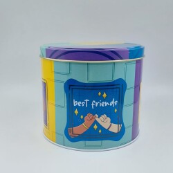 BEST FRİEND FOREVER-SİLİNDİR METAL KUTU KAHVE - BOŞ KUTU - 2