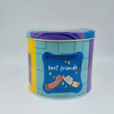 BEST FRİEND FOREVER-SİLİNDİR METAL KUTU KAHVE - BOŞ KUTU - 2