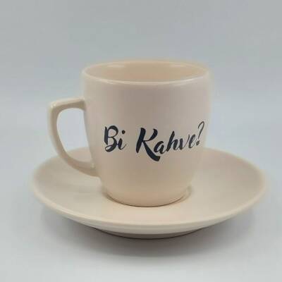 Bİ KAHVE?-KLASİK TÜRK KAHVESİ FİNCANI - TRANSPARAN - 1