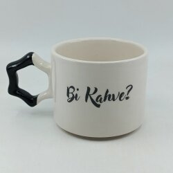 Bİ KAHVE?-YILDIZ KUPA - SİYAH SAP - 