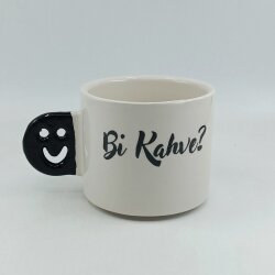 Bİ KAHVE?-SMİLE KUPA - SİYAH SAP - 