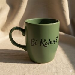 Bİ KAHVE?-OVAL KUPA - YEŞİL SAP YEŞİL GÖVDE YEŞİL İÇ - 