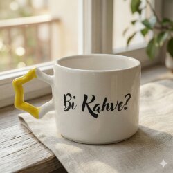 Bİ KAHVE?-YILDIZ KUPA - SARI SAP - 