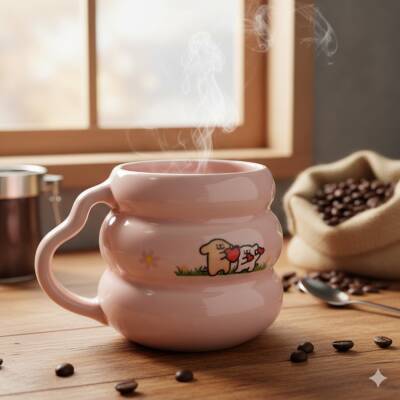 BİR AŞK HİKAYESİ-KOVAN KUPA - PEMBE SAP PEMBE GÖVDE - 1