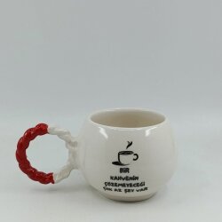 BİR KAHVENİN ÇÖZEMEYECEĞİ-BALONCUK KUPA - KIRMIZI SAP - 