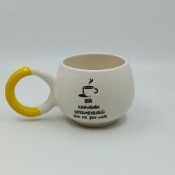 BİR KAHVENİN ÇÖZEMEYECEĞİ-BALONCUK KUPA - SARI SAP - 