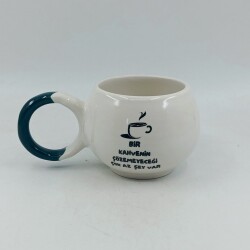 BİR KAHVENİN ÇÖZEMEYECEĞİ-BALONCUK KUPA - YEŞİL SAP - 