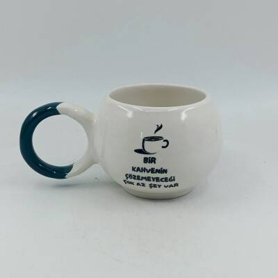 BİR KAHVENİN ÇÖZEMEYECEĞİ-BALONCUK KUPA - YEŞİL SAP - 1