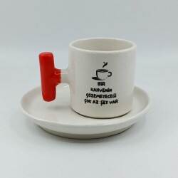 BİR KAHVENİN ÇÖZEMEYECEĞİ-T TÜRK KAHVESİ FİNCANI - TURUNCU SAP - 