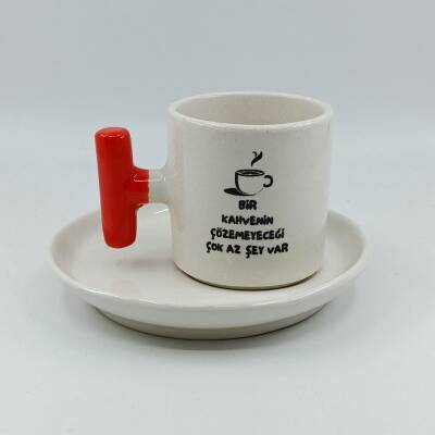 BİR KAHVENİN ÇÖZEMEYECEĞİ-T TÜRK KAHVESİ FİNCANI - TURUNCU SAP - 1